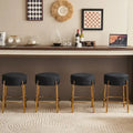 Black+Gold Modern Round Bar Stools, Set of 2