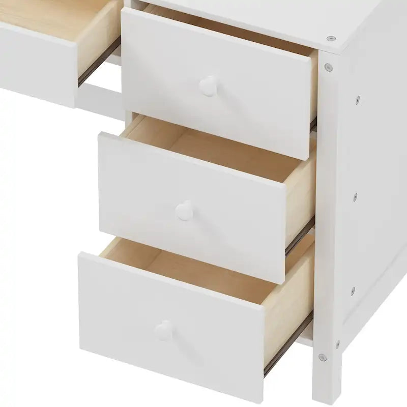 White / Espresso | Retro Writing Desk & Chair Set | 1-Person