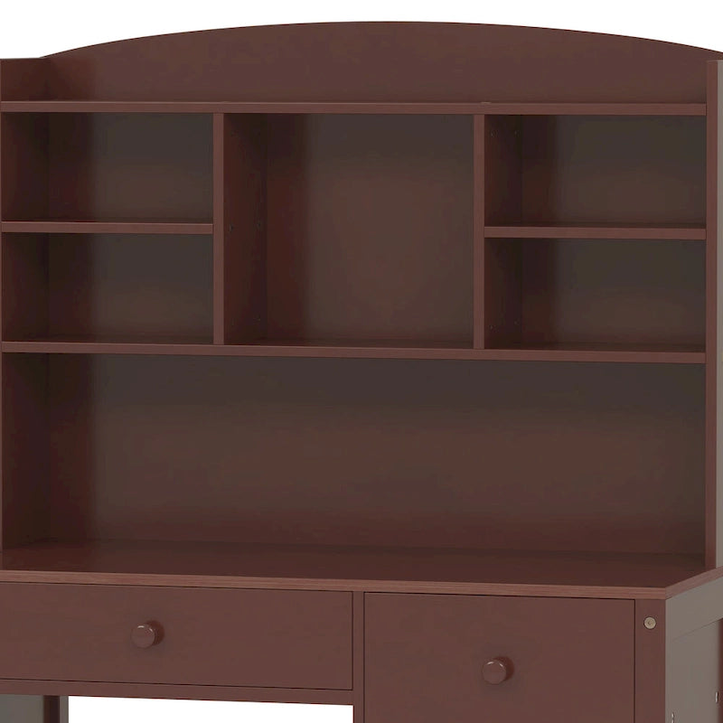 White / Espresso | Retro Writing Desk & Chair Set | 1-Person