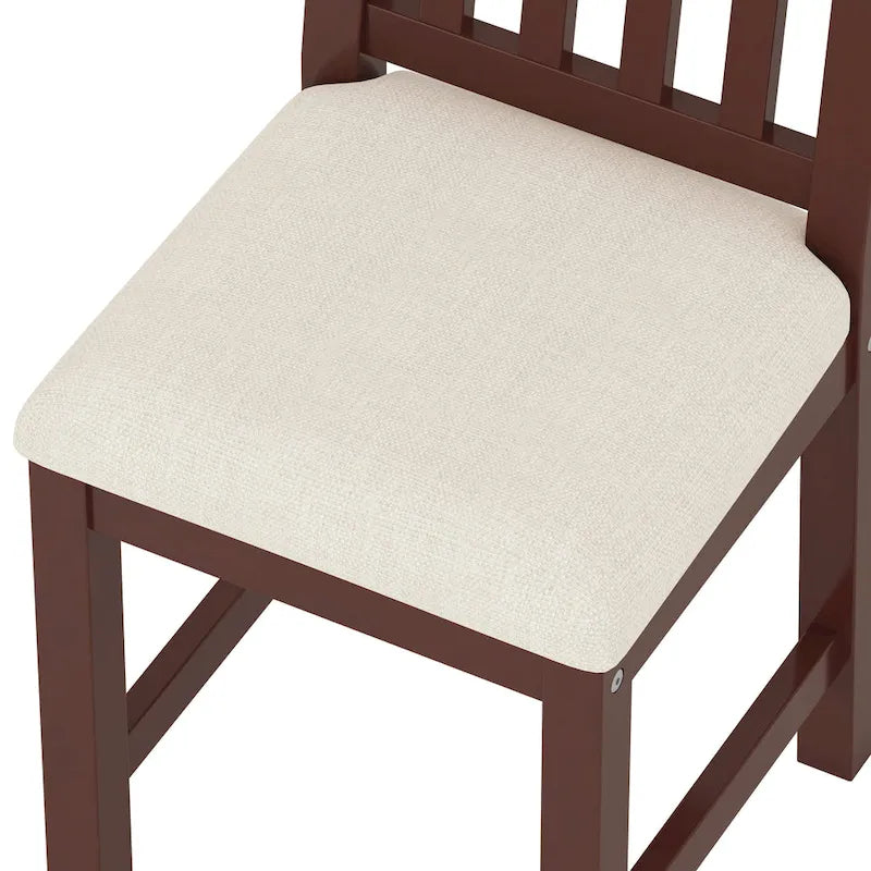 White / Espresso | Retro Writing Desk & Chair Set | 1-Person