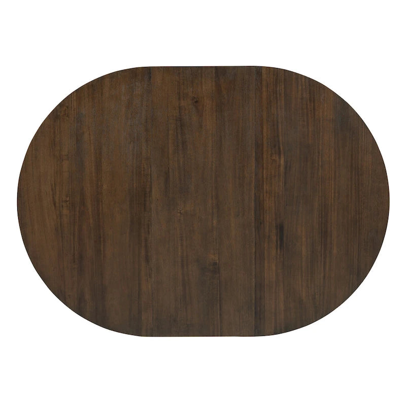 Natural / Walnut Round Extendable Dining Table Set, 5-Piece for 4