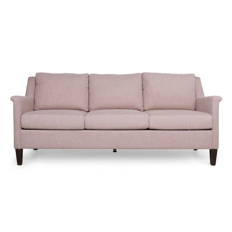 Beige / Charcoal / Light Blush Modern 3-Seat Fabric Sofa