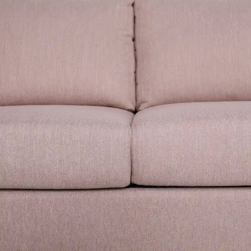 Beige / Charcoal / Light Blush Modern 3-Seat Fabric Sofa