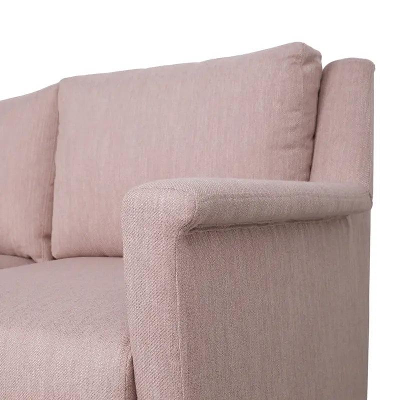 Beige / Charcoal / Light Blush Modern 3-Seat Fabric Sofa