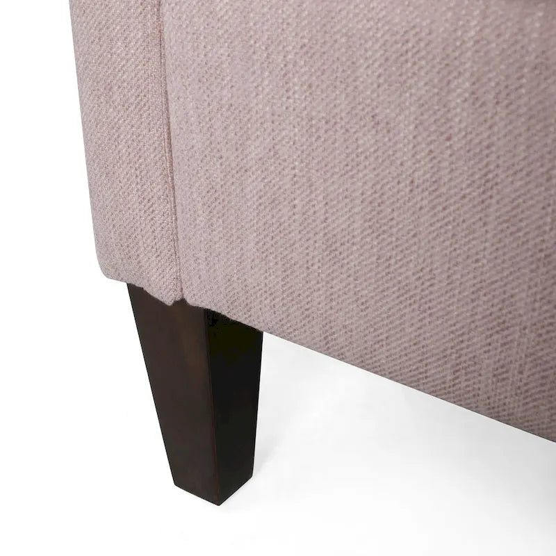 Beige / Charcoal / Light Blush Modern 3-Seat Fabric Sofa