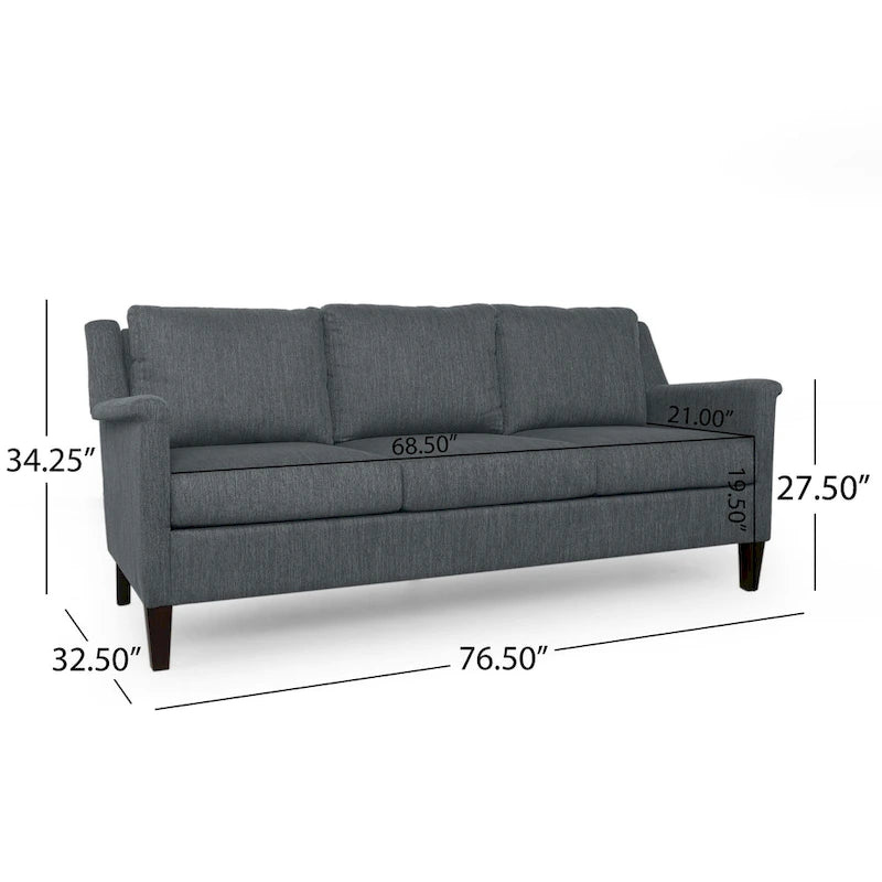 Beige / Charcoal / Light Blush Modern 3-Seat Fabric Sofa