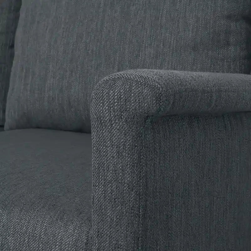 Beige / Charcoal / Light Blush Modern 3-Seat Fabric Sofa