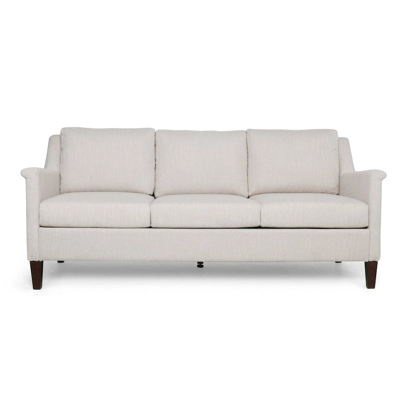 Beige / Charcoal / Light Blush Modern 3-Seat Fabric Sofa