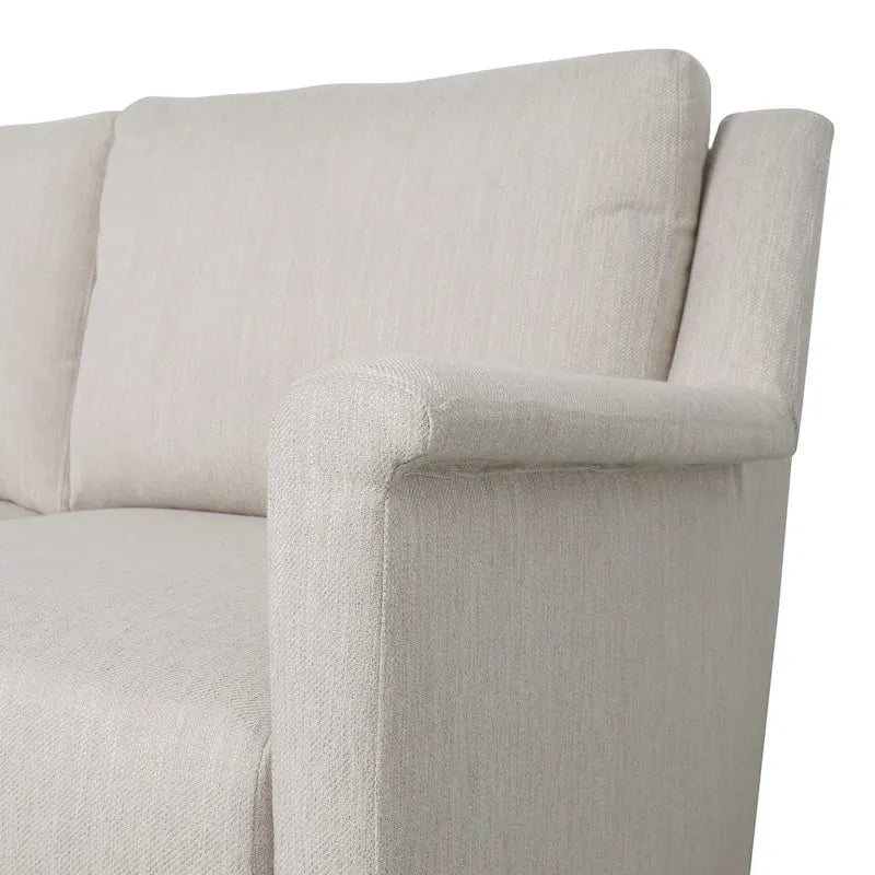 Beige / Charcoal / Light Blush Modern 3-Seat Fabric Sofa