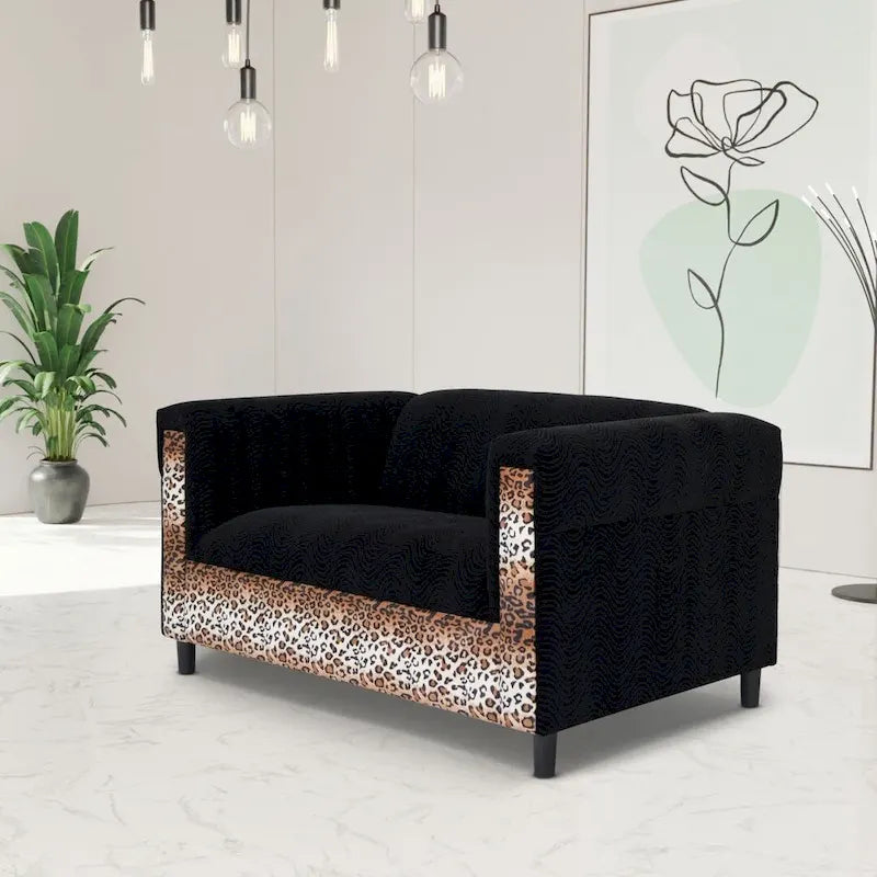 Mid-Century Modern Loveseat – Upholstered, Solid Wood Frame, 2-Seat