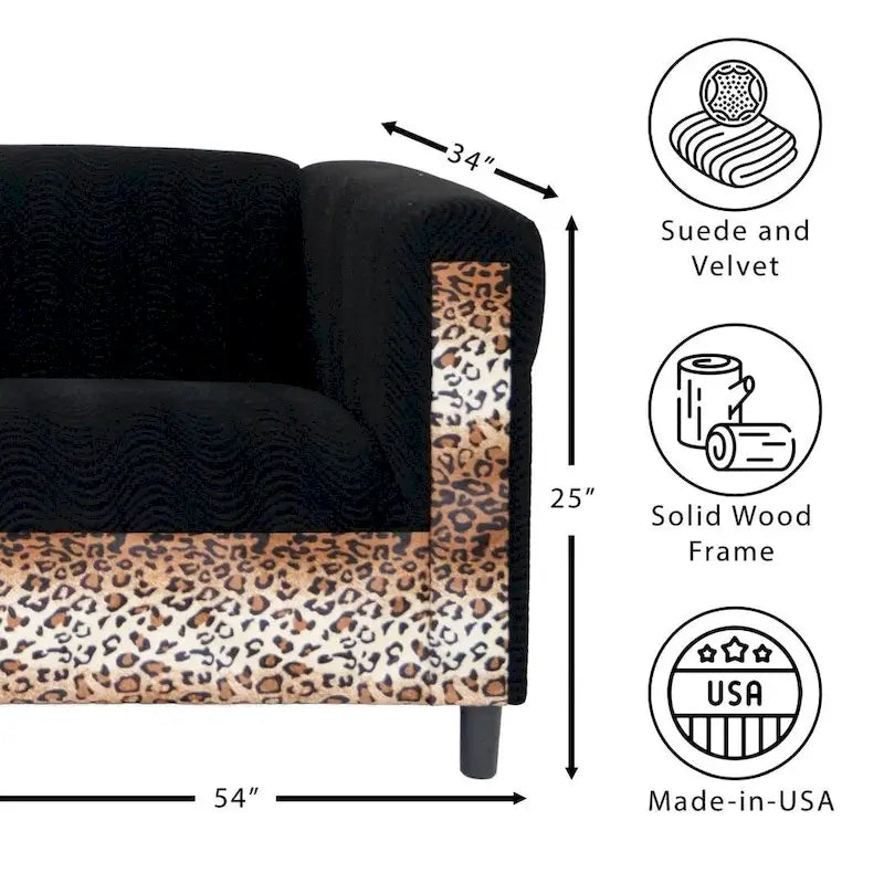 Mid-Century Modern Loveseat – Upholstered, Solid Wood Frame, 2-Seat
