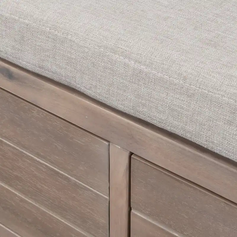 Espresso / Oak / White / Blue Cushioned Storage Bench with 2 Drawers & Basket – 1 Person