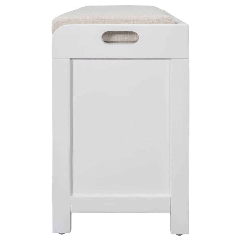 Espresso / Oak / White / Blue Cushioned Storage Bench with 2 Drawers & Basket – 1 Person