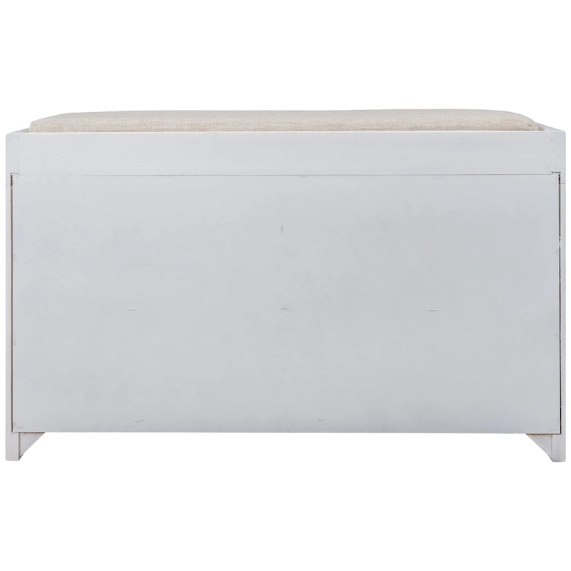 Espresso / Oak / White / Blue Cushioned Storage Bench with 2 Drawers & Basket – 1 Person
