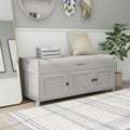 Rustic Shutter-Door Storage Bench – Grey Wash / Antique Navy / White / Espresso – Seats 2