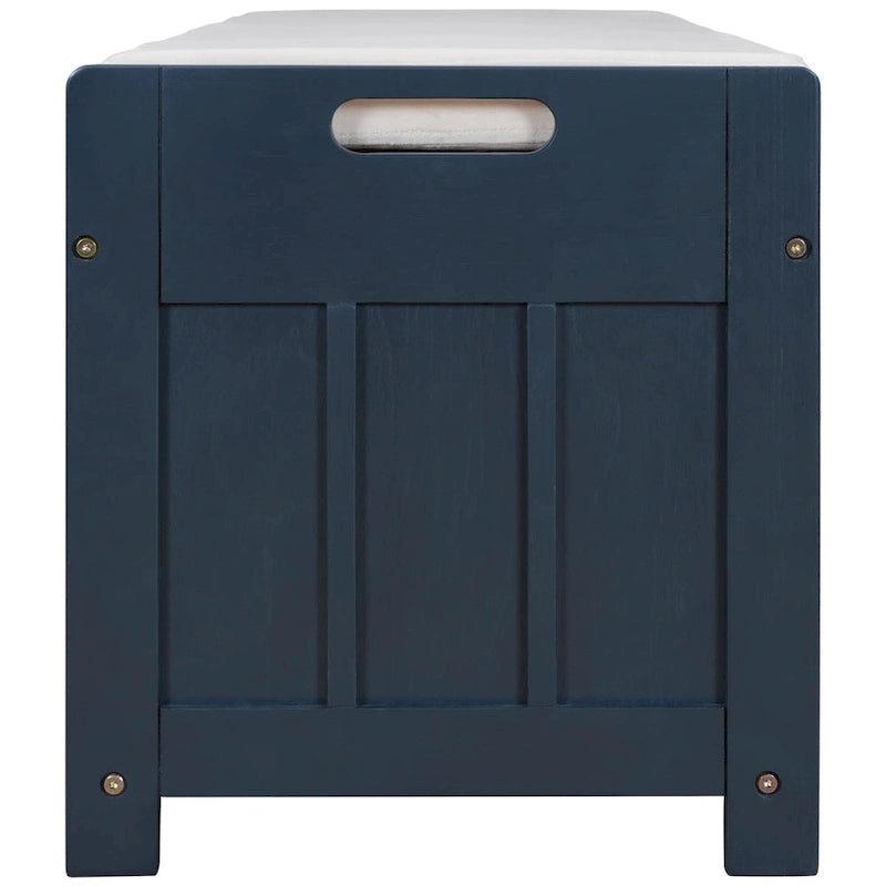 Rustic Shutter-Door Storage Bench – Grey Wash / Antique Navy / White / Espresso – Seats 2