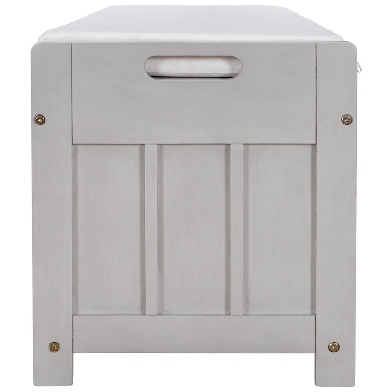 Rustic Shutter-Door Storage Bench – Grey Wash / Antique Navy / White / Espresso – Seats 2