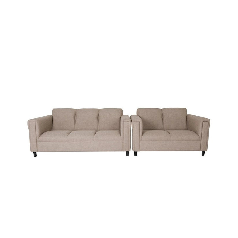 Toast Mid-Century Modern Sofa & Loveseat Set (2+3 Seater)
