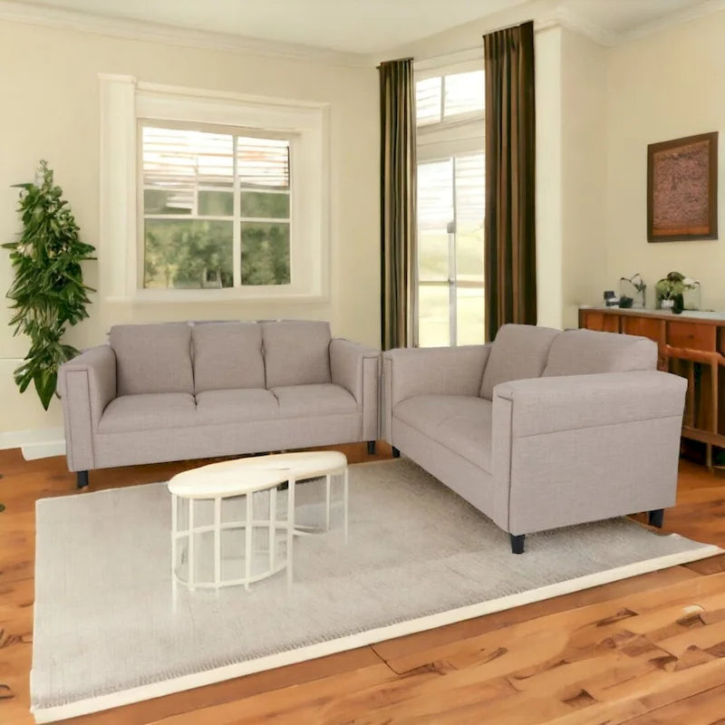 Toast Mid-Century Modern Sofa & Loveseat Set (2+3 Seater)