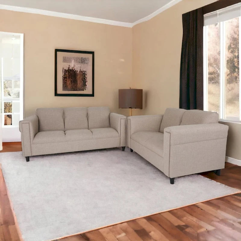 Toast Mid-Century Modern Sofa & Loveseat Set (2+3 Seater)