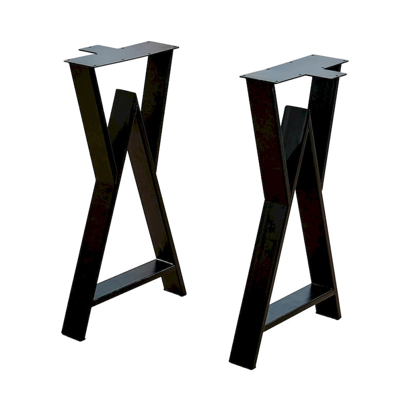 Black W-Type Rectangular Table Legs, Heavy Duty, Set of 4
