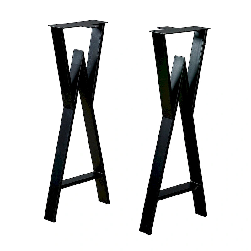 Black W-Type Rectangular Table Legs, Heavy Duty, Set of 4