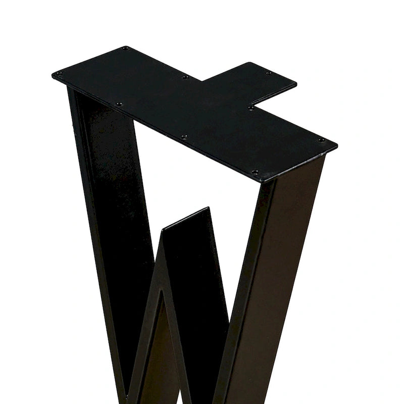 Black W-Type Rectangular Table Legs, Heavy Duty, Set of 4