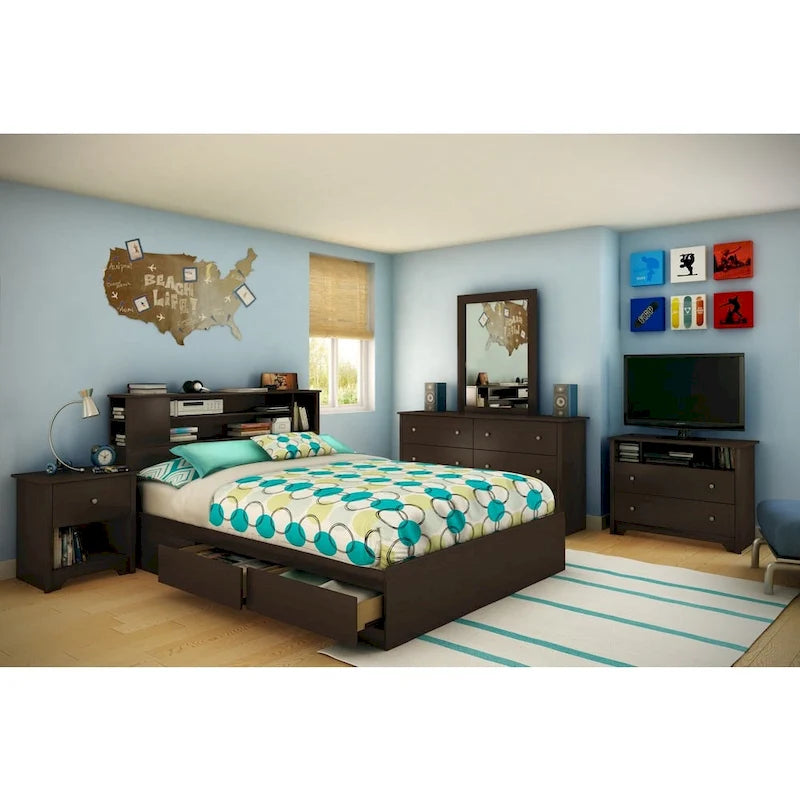 6-Drawer Double Dresser | Soft Gray, Pure Black, Pure White, Chocolate, Cherry | For 2