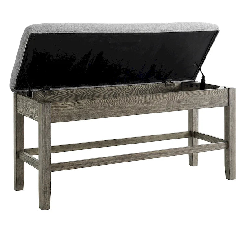 Driftwood Counter Storage Bench, Single, Backless