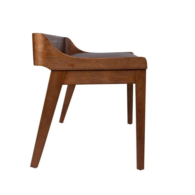 Brown / Black Upholstered Dining Bench – Seats 2