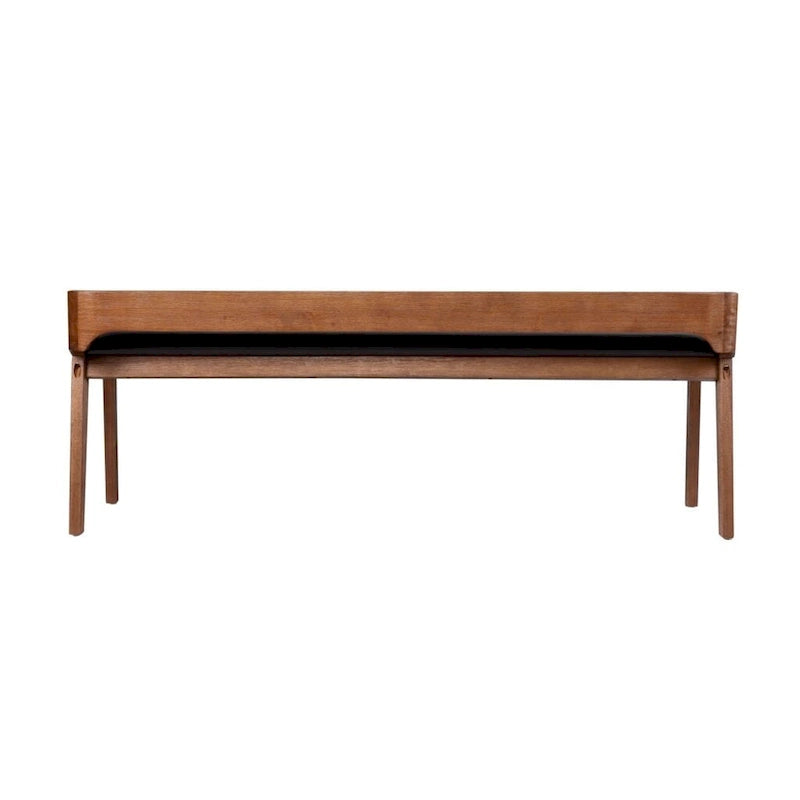 Brown / Black Upholstered Dining Bench – Seats 2