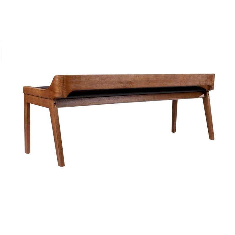 Brown / Black Upholstered Dining Bench – Seats 2