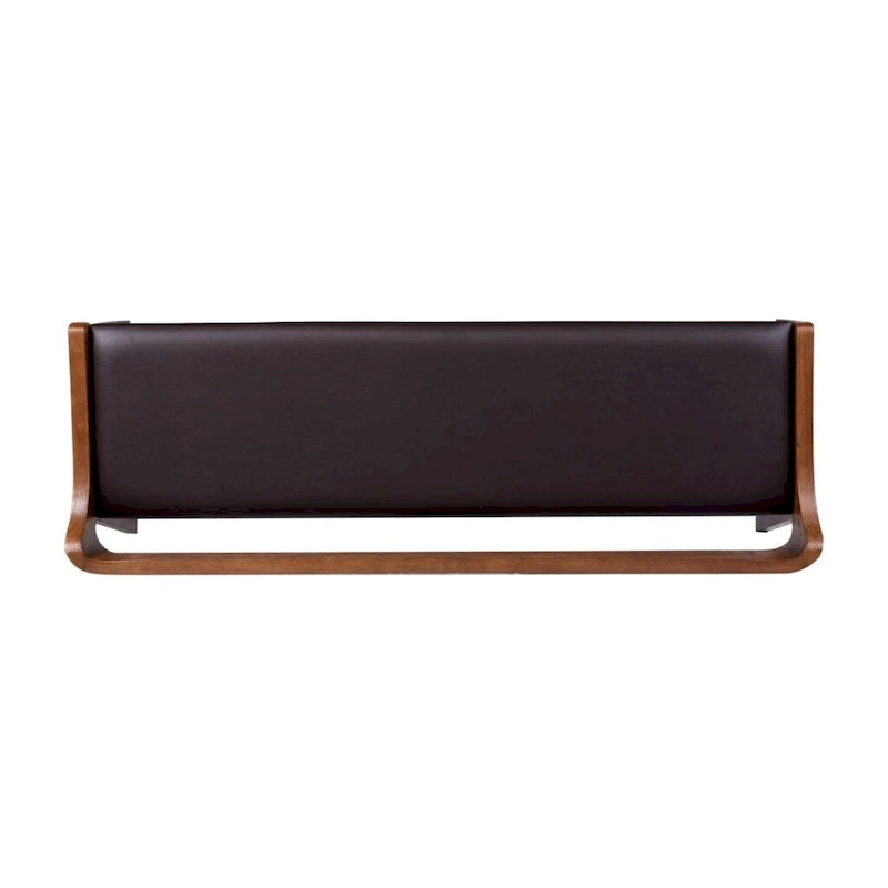 Brown / Black Upholstered Dining Bench – Seats 2