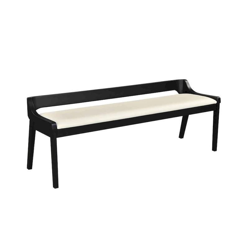 Brown / Black Upholstered Dining Bench – Seats 2