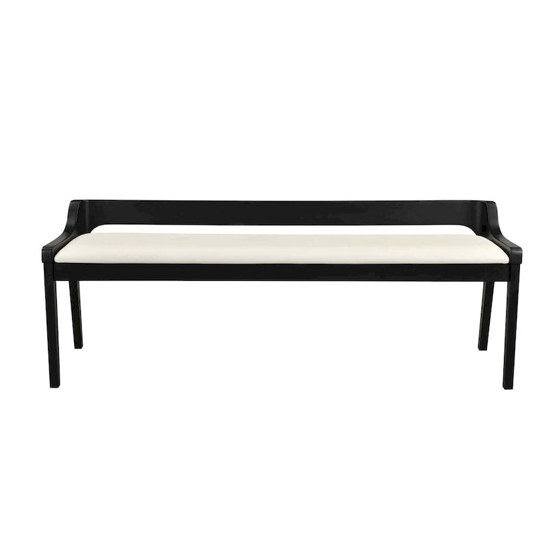 Brown / Black Upholstered Dining Bench – Seats 2