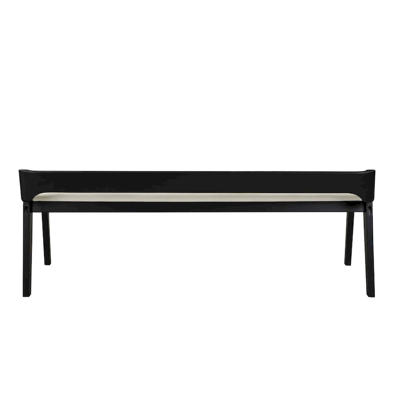 Brown / Black Upholstered Dining Bench – Seats 2