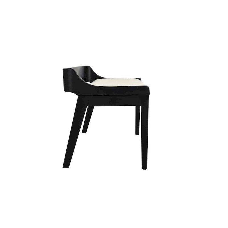 Brown / Black Upholstered Dining Bench – Seats 2