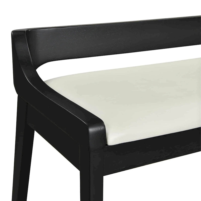 Brown / Black Upholstered Dining Bench – Seats 2