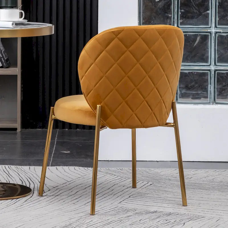 White Round Dining Table & 2 Velvet Chairs, 3-Piece Set – Blue / Green / Yellow
