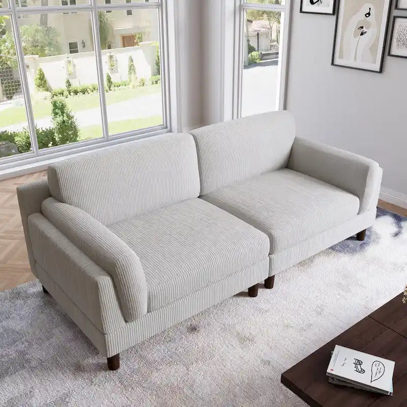Corduroy 2-Seater Sofa | Orange / Gray / Green / Beige / Light Grey