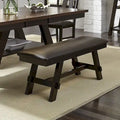 Espresso / Grey Transitional Upholstered Bench – Seats 1