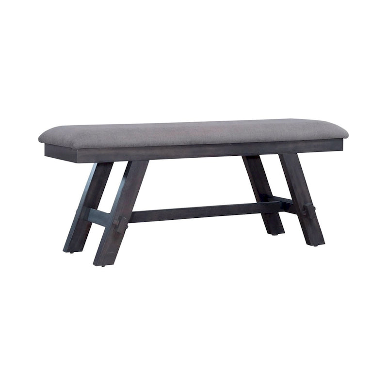 Espresso / Grey Transitional Upholstered Bench – Seats 1