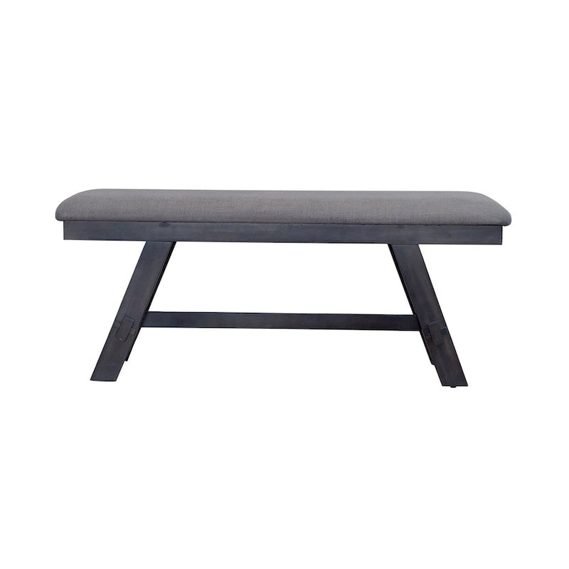Espresso / Grey Transitional Upholstered Bench – Seats 1