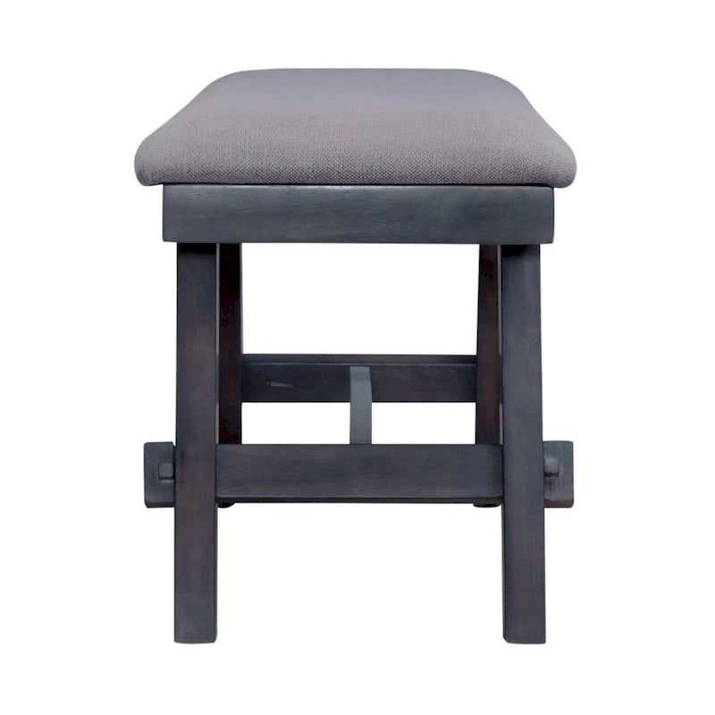 Espresso / Grey Transitional Upholstered Bench – Seats 1