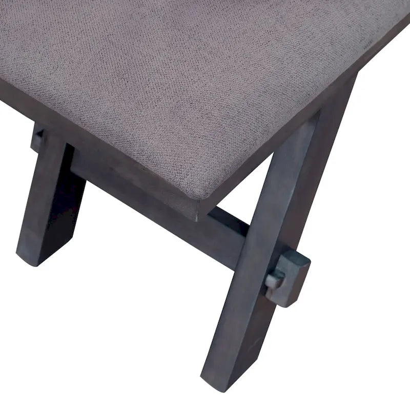 Espresso / Grey Transitional Upholstered Bench – Seats 1