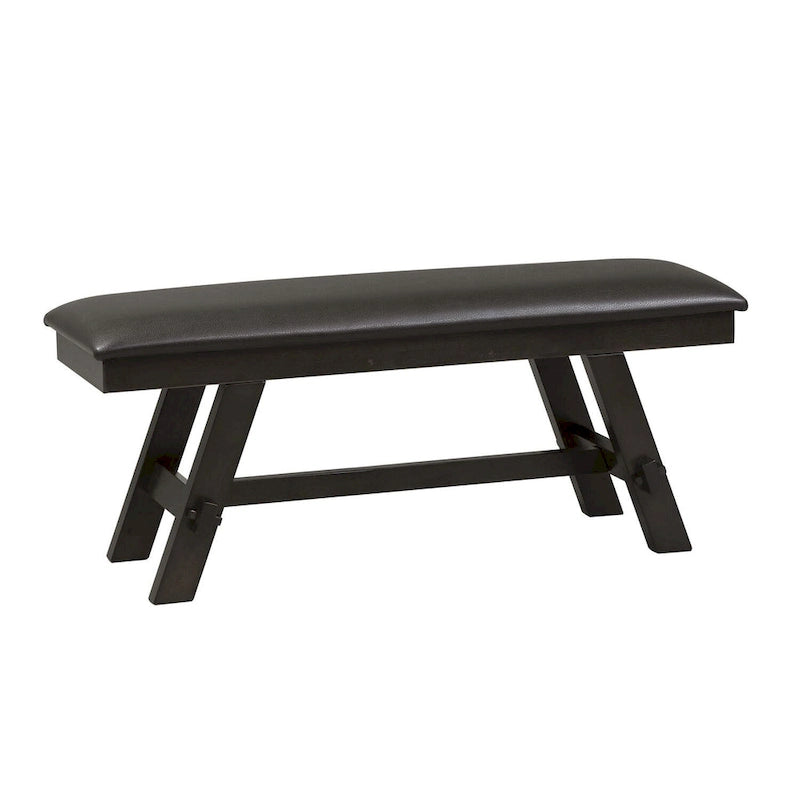 Espresso / Grey Transitional Upholstered Bench – Seats 1