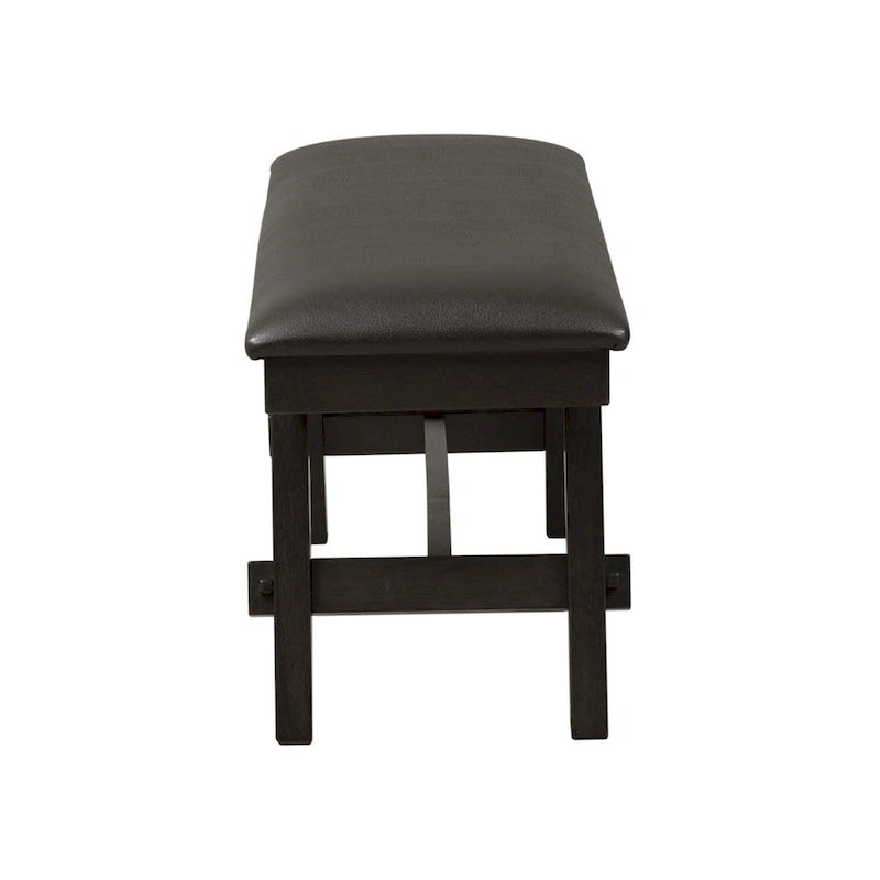 Espresso / Grey Transitional Upholstered Bench – Seats 1