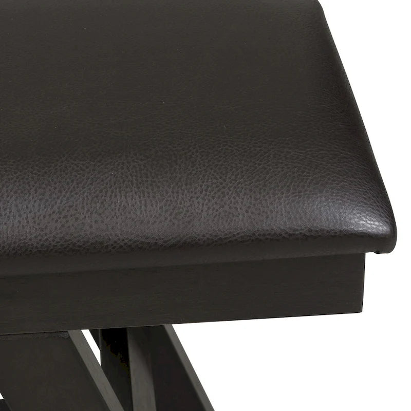 Espresso / Grey Transitional Upholstered Bench – Seats 1