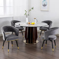 Grey/Blue/Green Velvet Swivel Dining Chair with Arms, Set of 2