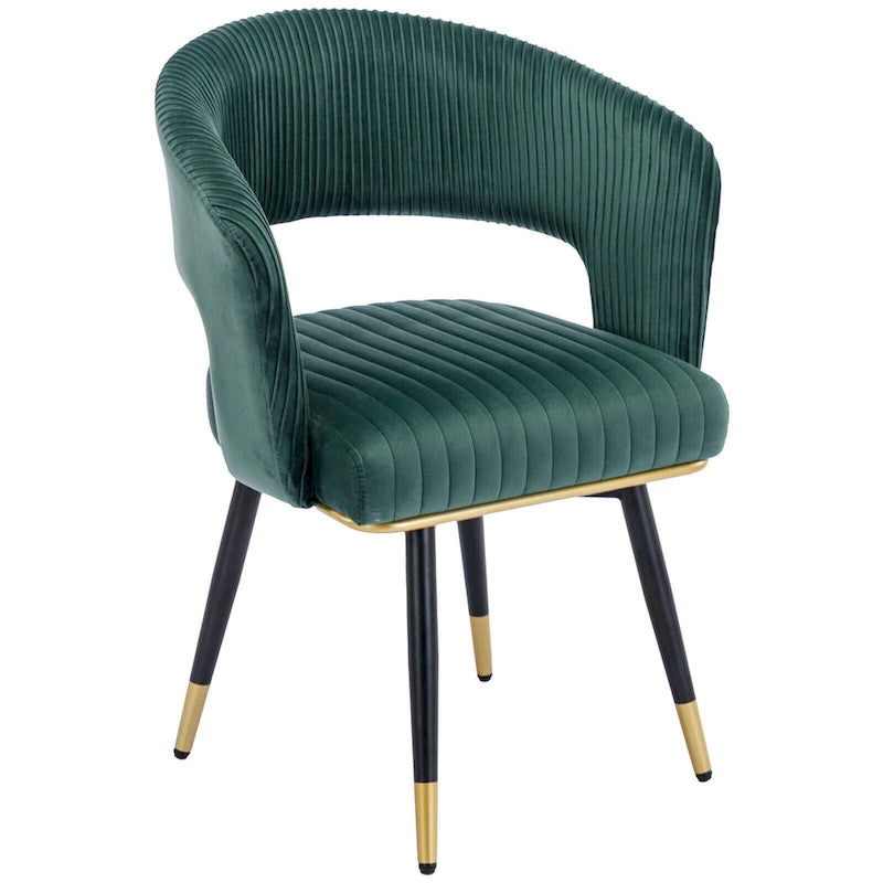 Grey/Blue/Green Velvet Swivel Dining Chair with Arms, Set of 2